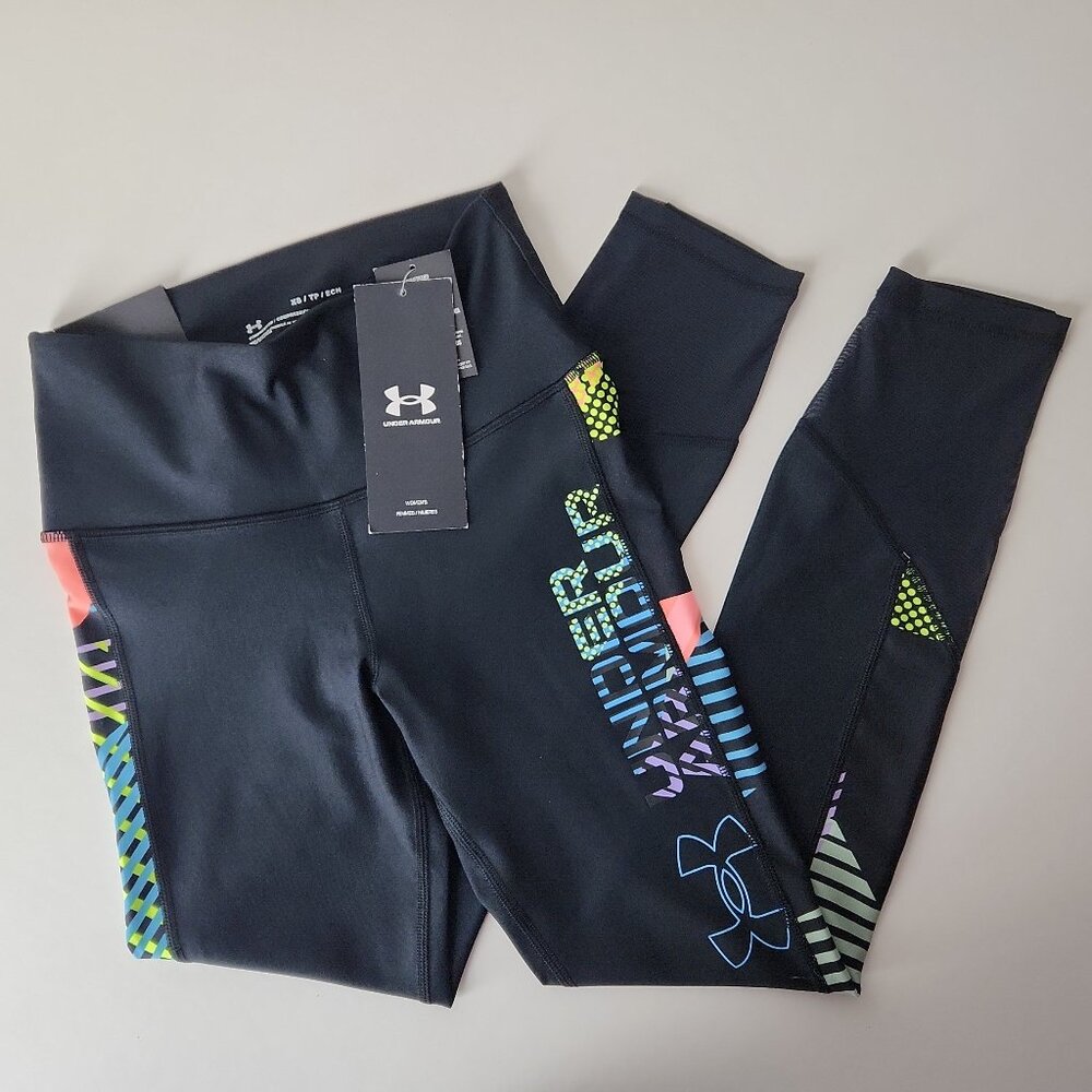 Under Armour Women's HeatGear Armour No-Slip Waistband Geo Ankle Leggings XS